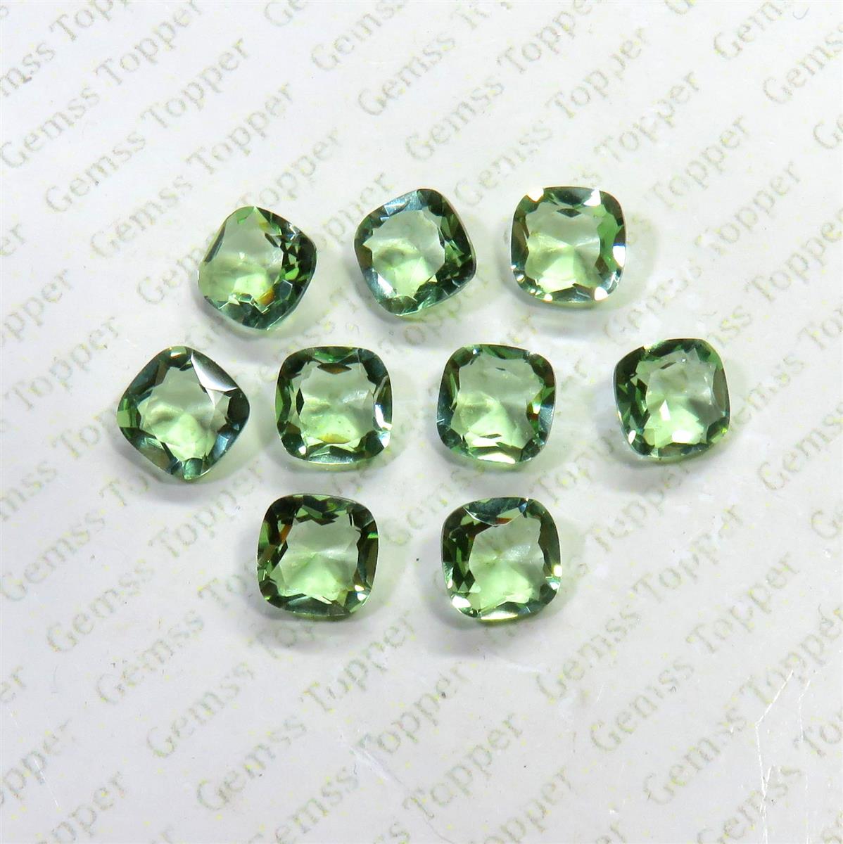 Green Amethyst 10x10 mm Cushion Faceted